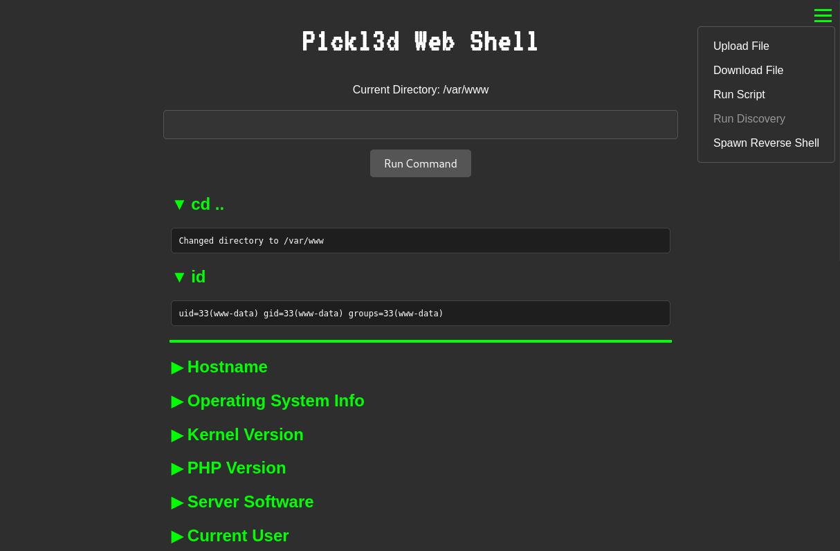P1ckl3d Web Shell