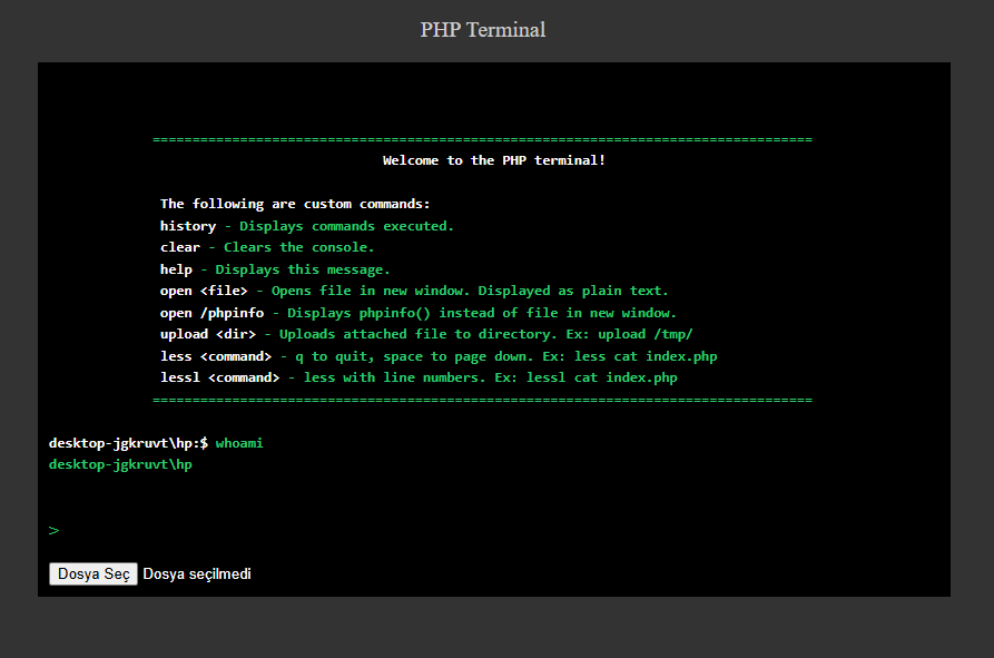 PHP Web Shell Terminal – Comprehensive Guide