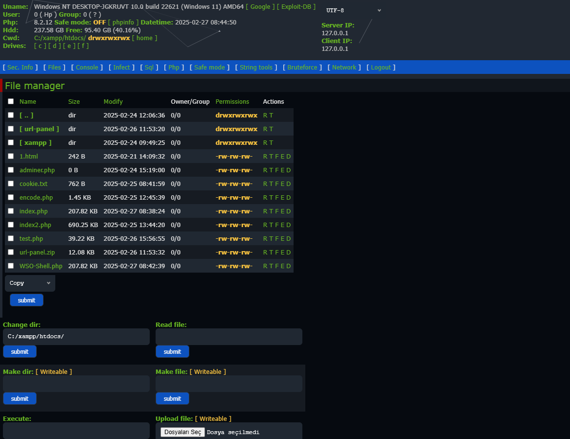 WSO WebShell panel